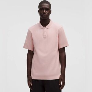 Lululemon Cotton Pique Short Sleeve Polo Shirt Size S Baby Shower Pink Athletic